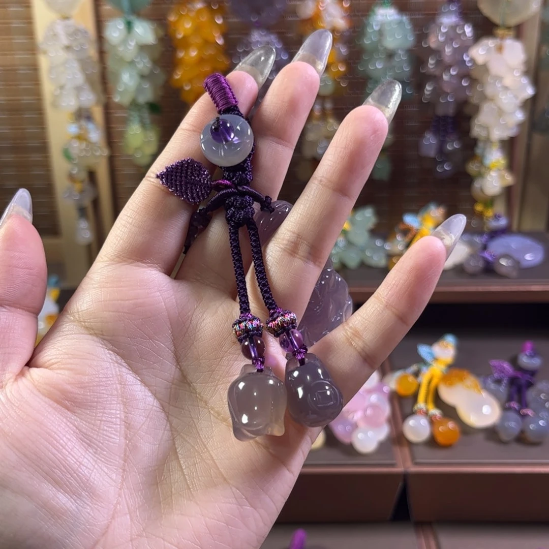 玛瑙/玉髓钥匙挂件未镶嵌