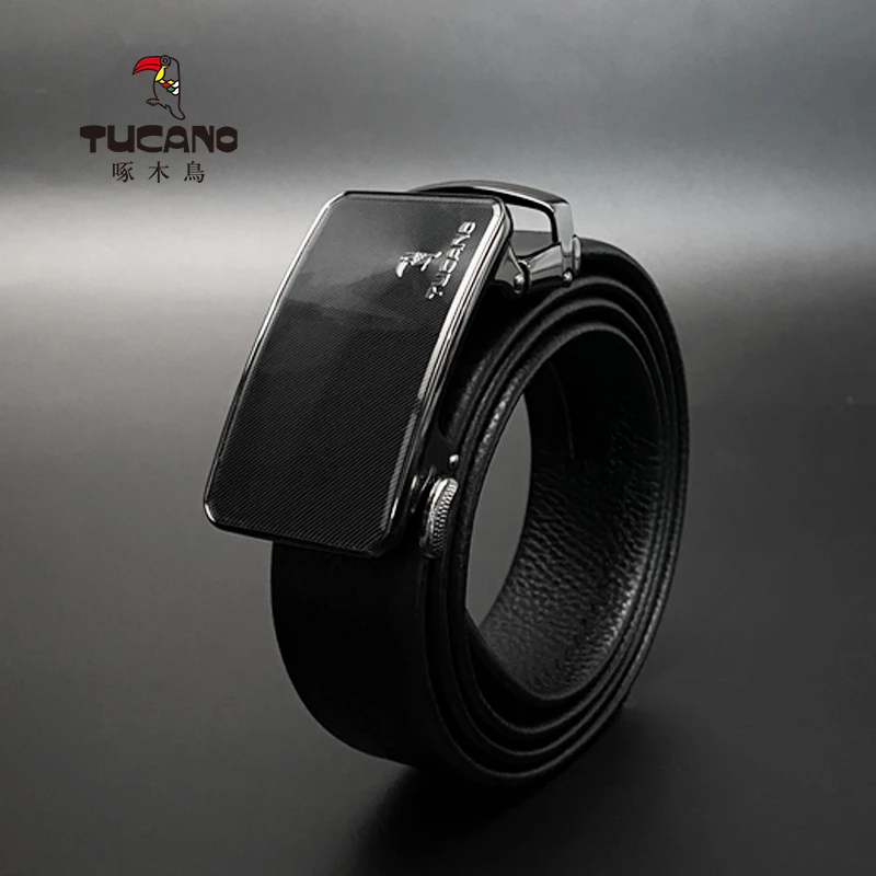 啄木鸟正品2025新款时尚休闲商务真皮带高档礼盒自动扣WDE2009-88