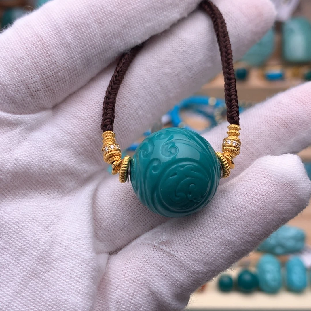 绿松石未镶嵌珠宝奇石19.6mm