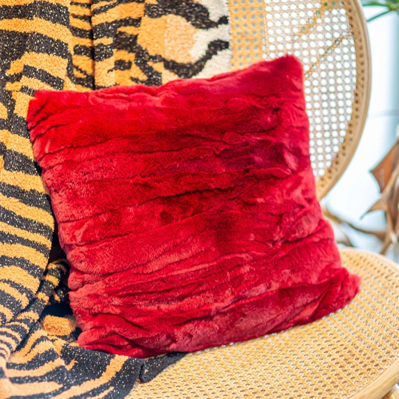 【本尼家】美式欧式金玄妲己毛时尚抱枕靠枕沙发装饰拼接ins