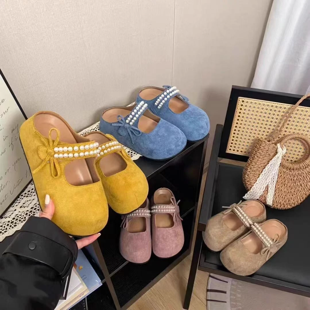 【BLPT】菠萝蛋卷~欧若风百搭勃肯鞋内增高夏厚底软底包头拖63722