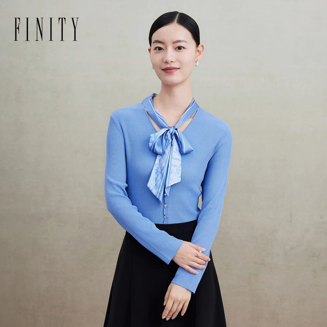【粉丝专享】FINITY 新款气质时尚百搭修身休闲针织衫 F20VD1001S