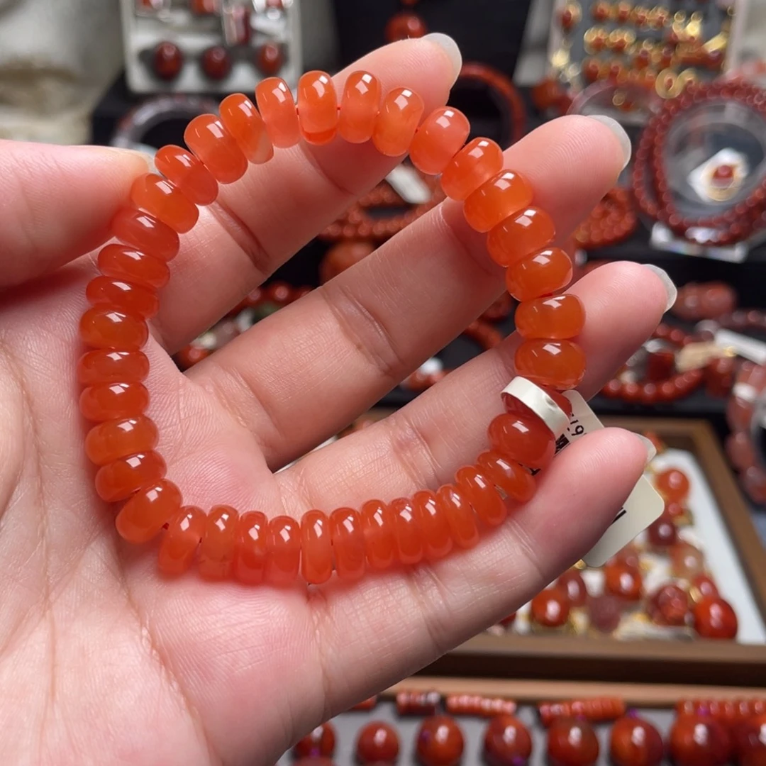 南红玛瑙未镶嵌9mm算盘珠手串
