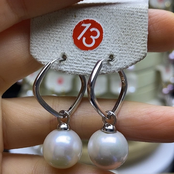 淡水珍珠耳饰银S925镶嵌