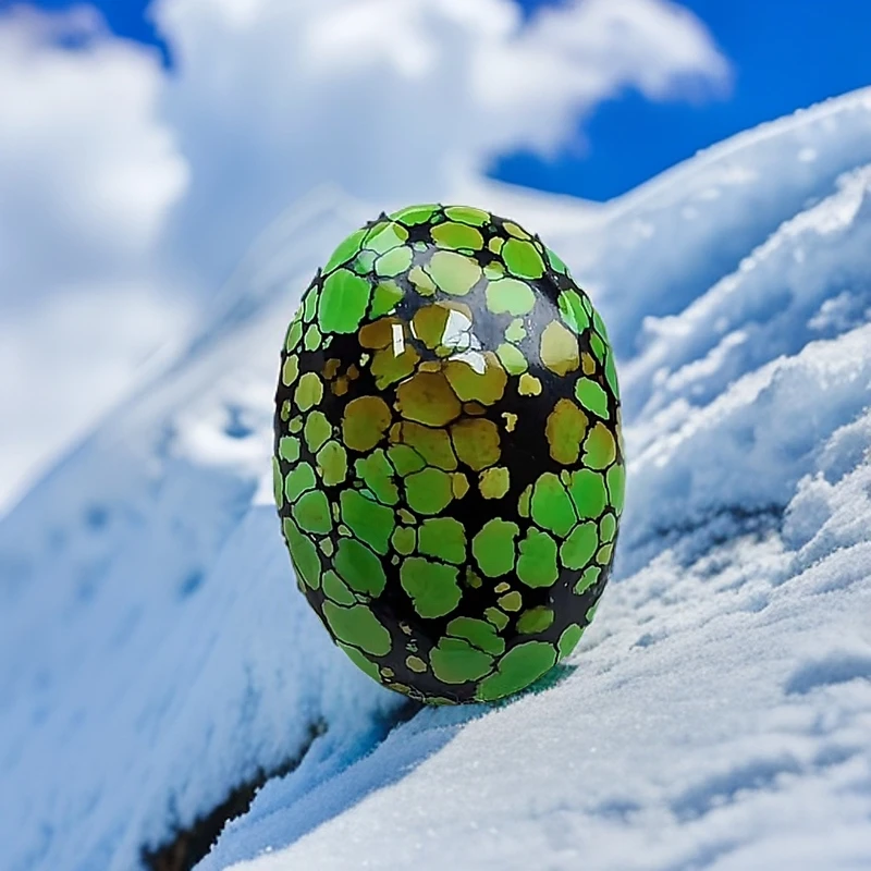 珠绿松石饰品湖北原矿网花单面