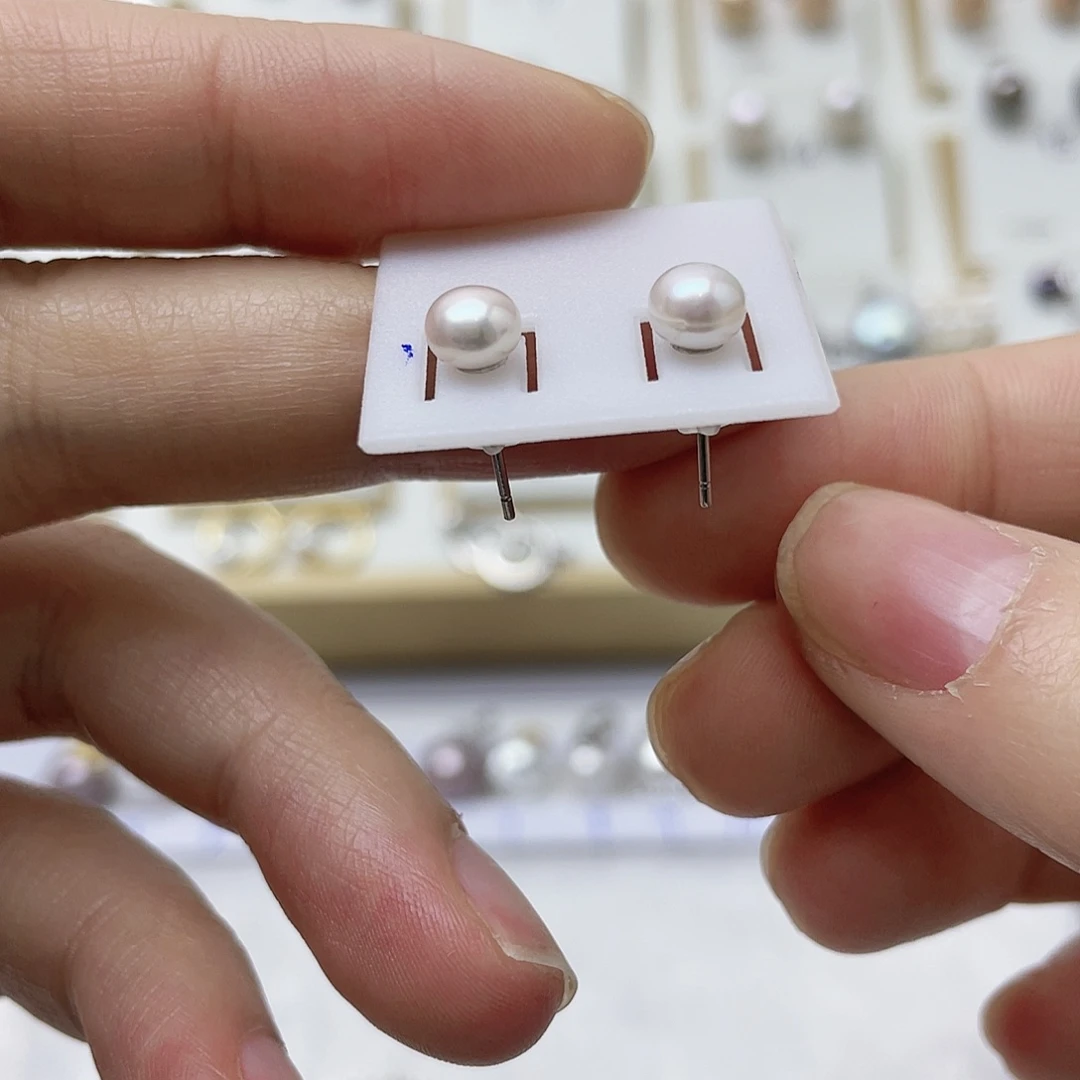 昨***日耳饰银S925镶嵌淡水珍珠