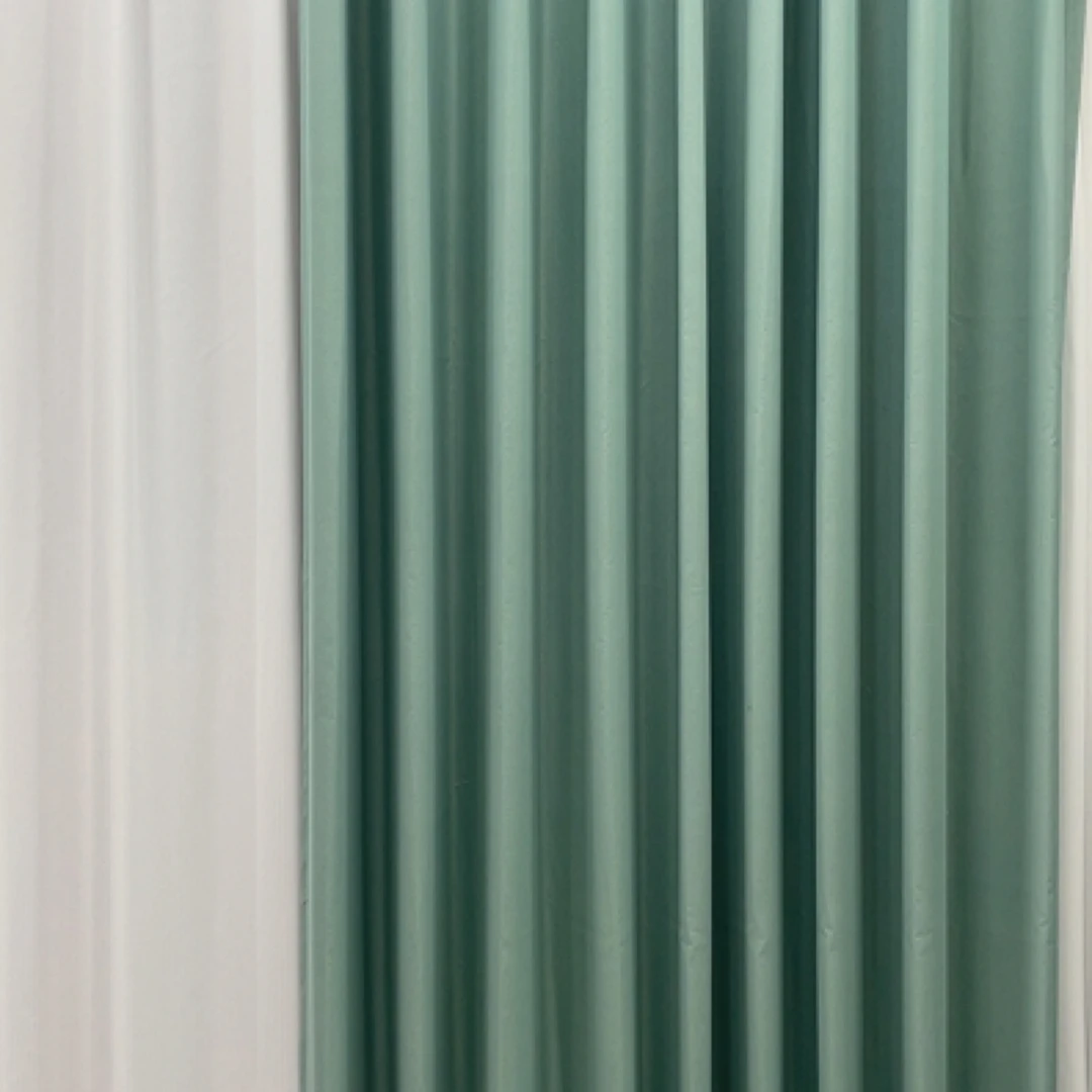 舒芙尼双面豆蔻绿色窗帘