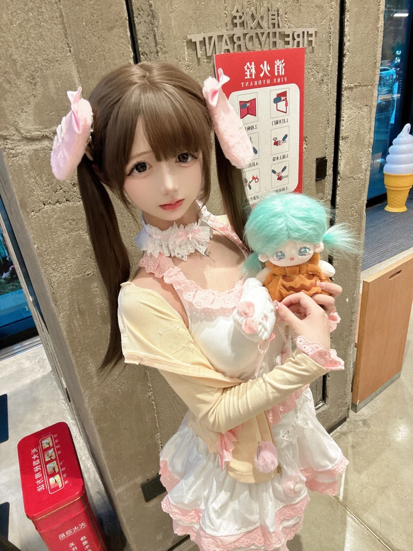 少女与樱原创【少女甜梦兔】单品可爱日系花边kt蛋糕裙吊带防晒外套