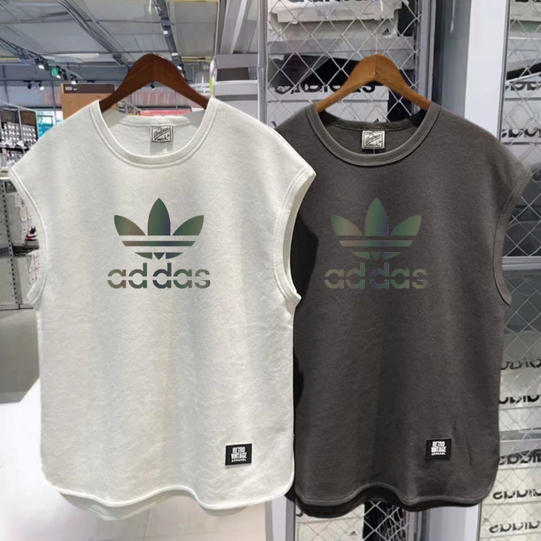 夏季户外运动背心时尚潮牌棉重磅百搭大码宽松无袖坎肩背心上衣