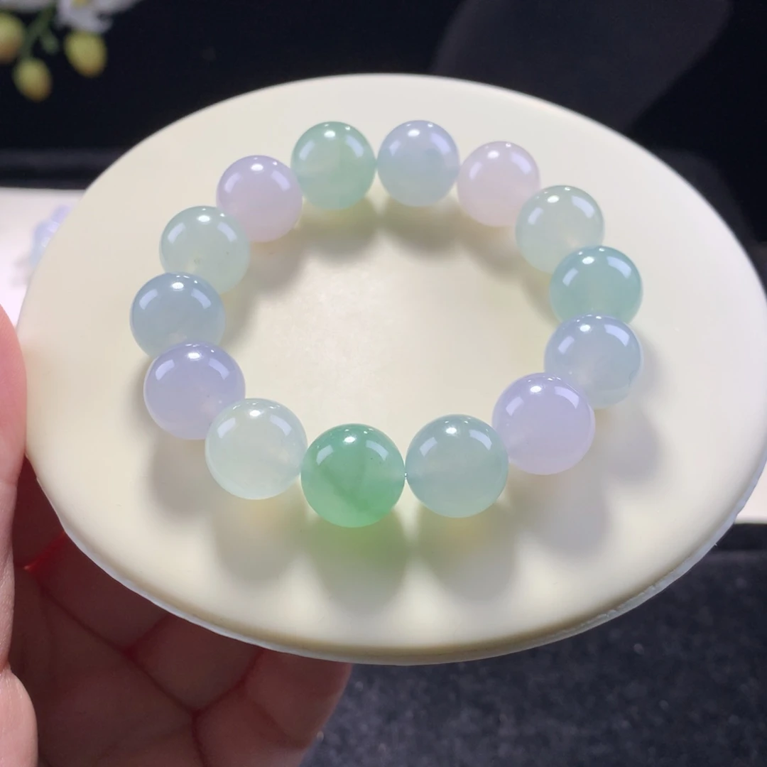 翡翠未镶嵌手串卡13冰胶串