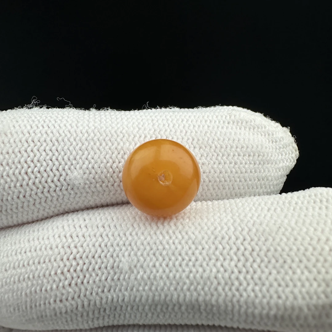 K1282天然原矿蜜蜡 鸡油红扣子11*7.9mm支持复检假一罚十