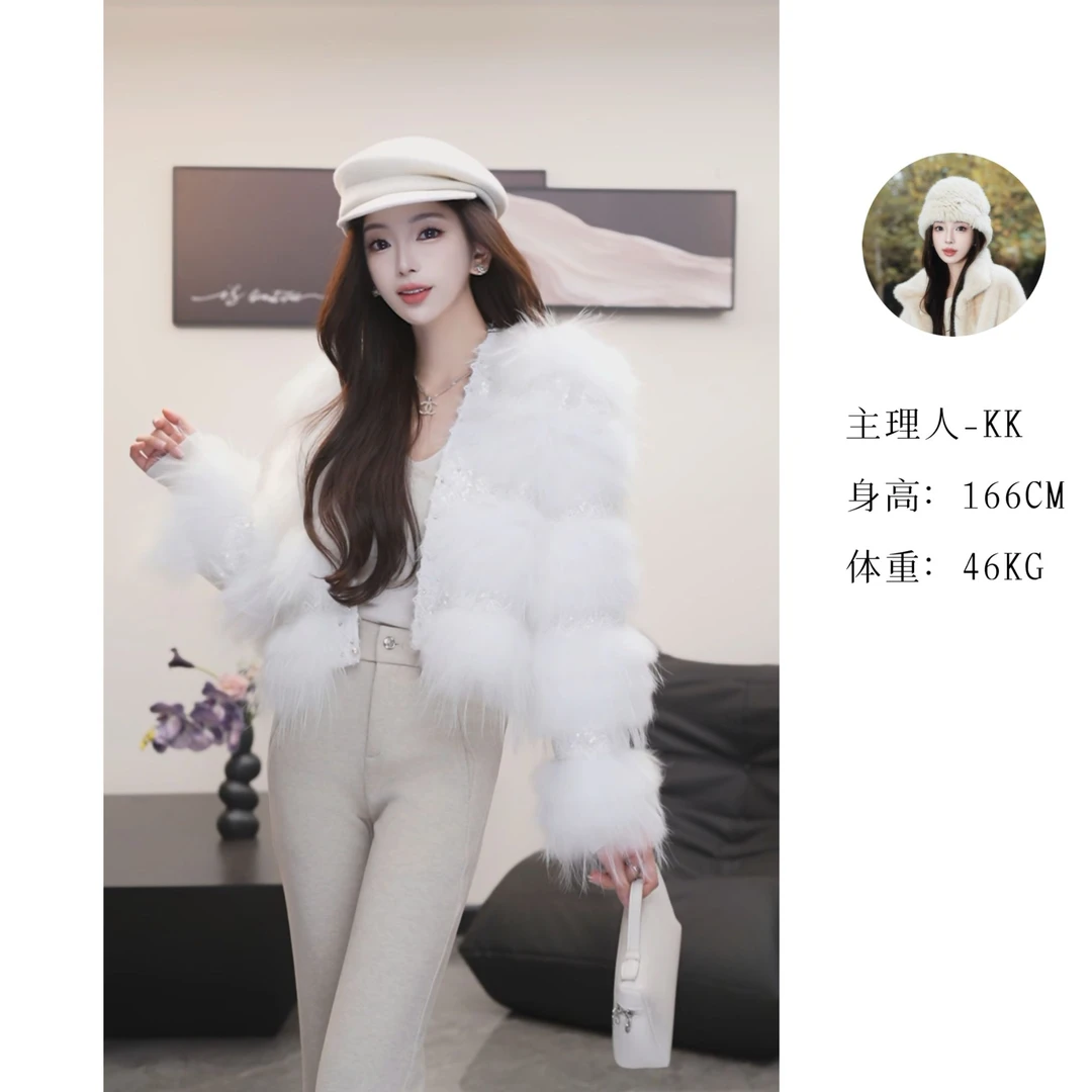 【妖姬衣橱】 ”雪地精灵“貉子毛重工仙女毛毛外套