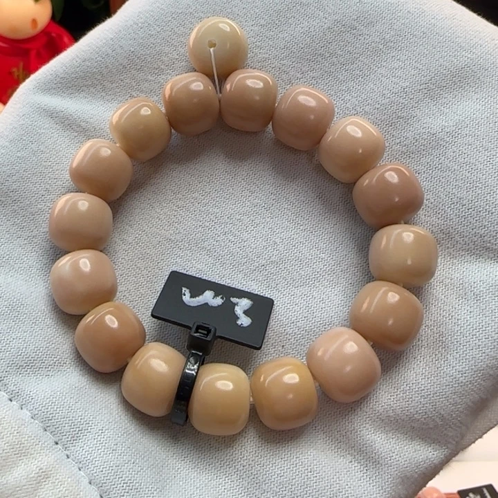 菩提根/象牙果手串卡14桶珠粉色系微瑕3