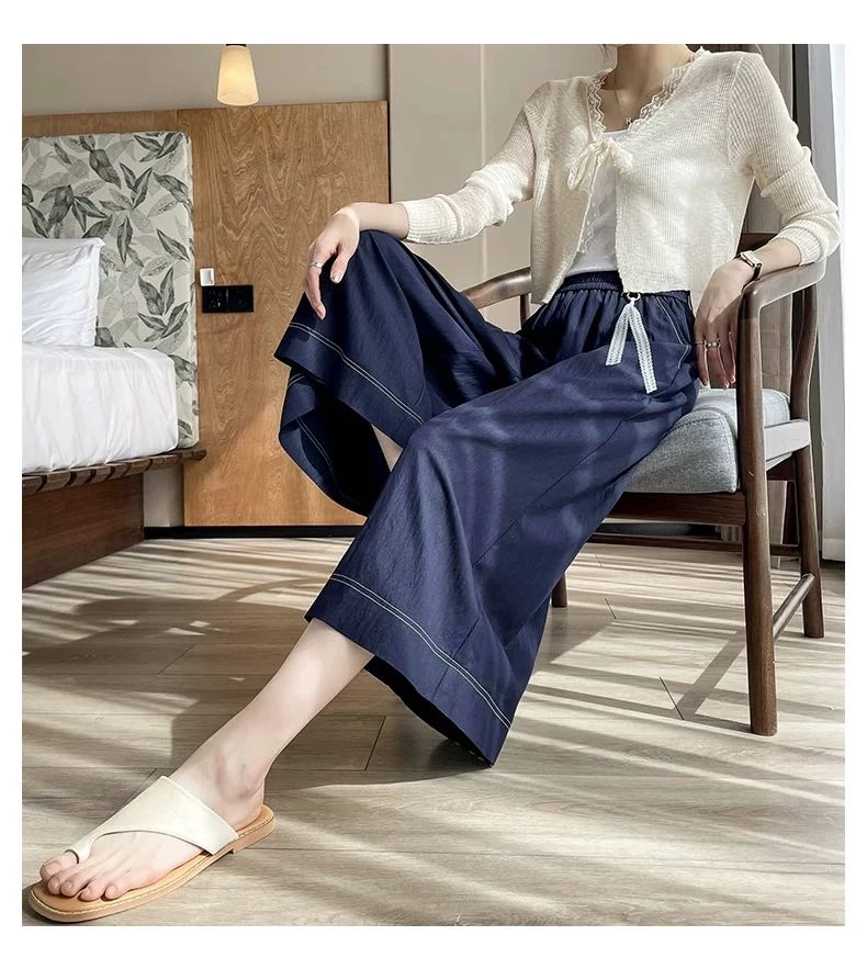 时尚女高腰裙裤薄款夏季牛仔裤休闲裤摇滚风蕾丝吊坠裙裤K00288