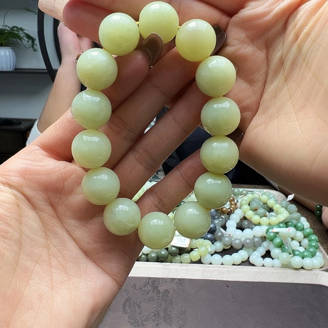 和田玉未镶嵌手链16黄口