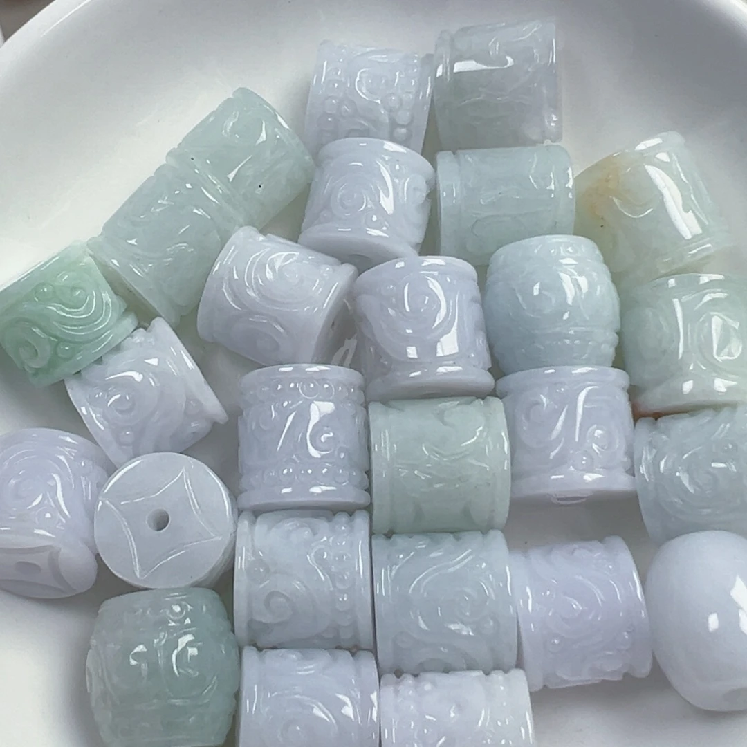 翡翠散珠翡翠回纹珠一个可挑