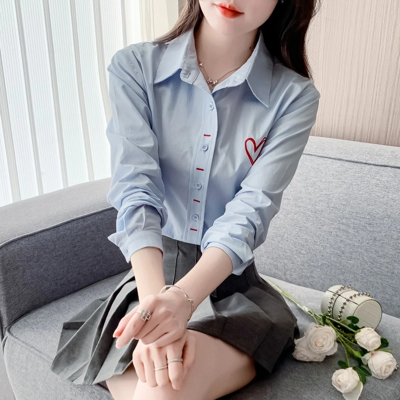春季2025年长袖轻职风衬衫女设计感百搭打底小众秋季洋气女装显瘦