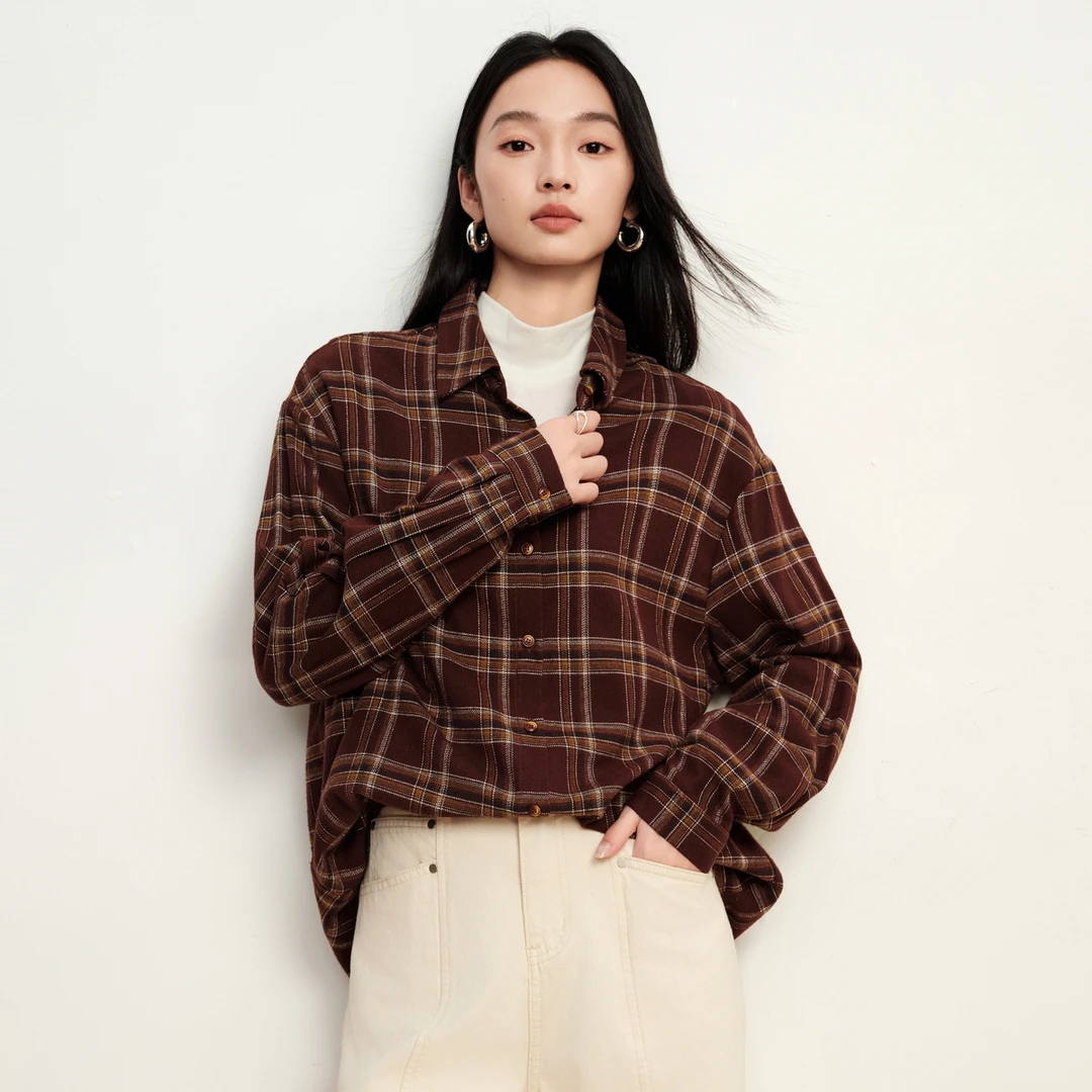 【大默专属】2309323413L Elva' Island休闲通勤格纹衬衫