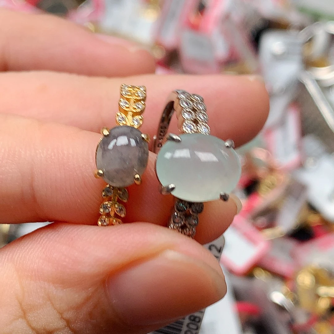 翡翠戒指银S925镶嵌