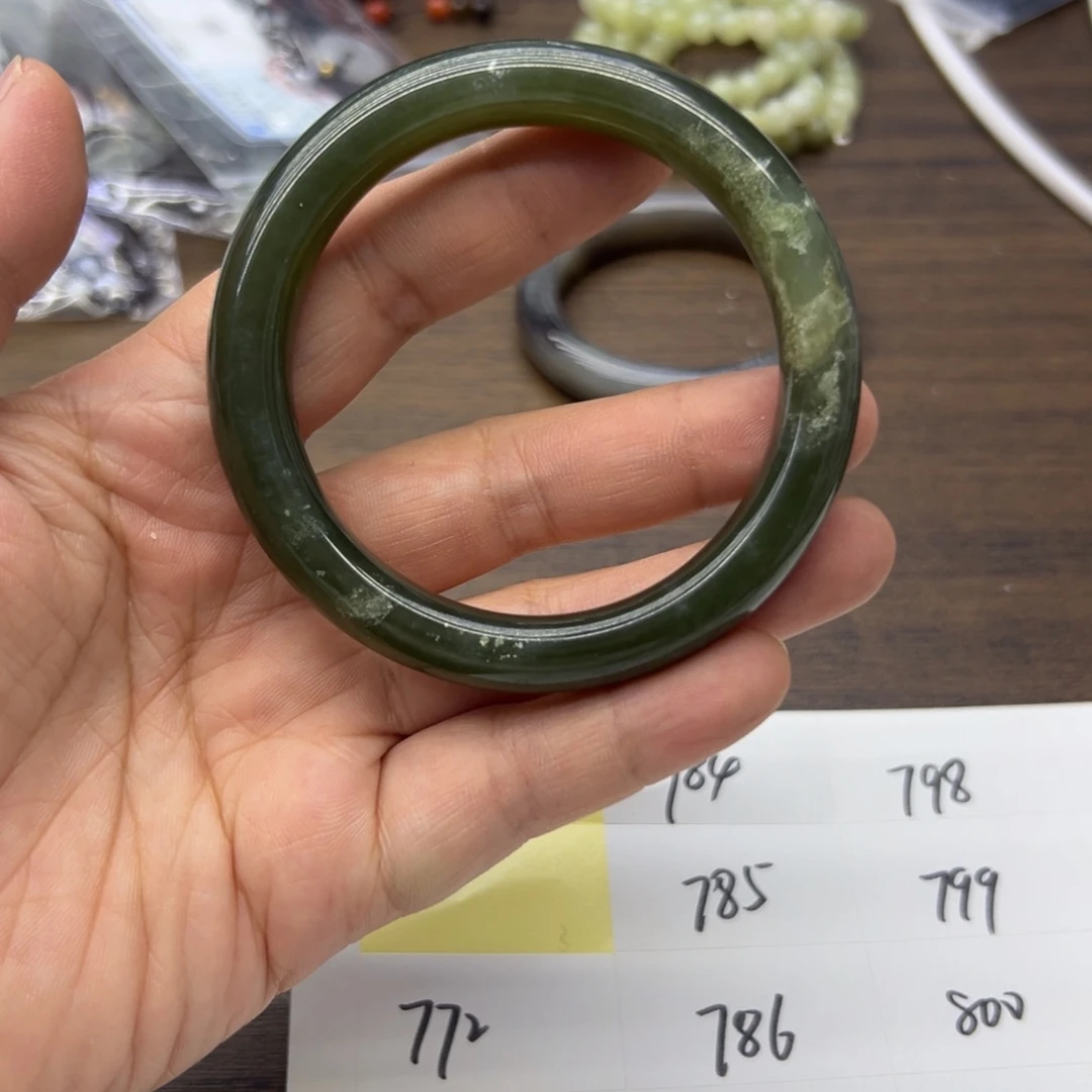 和田玉未镶嵌手镯58圈围772