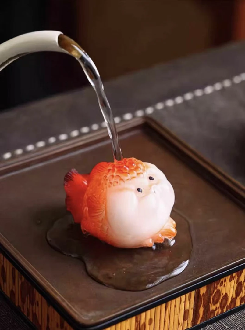 TJ212会吐泡泡变色的创意茶宠精品可爱摆件可养泡泡鱼功夫茶具