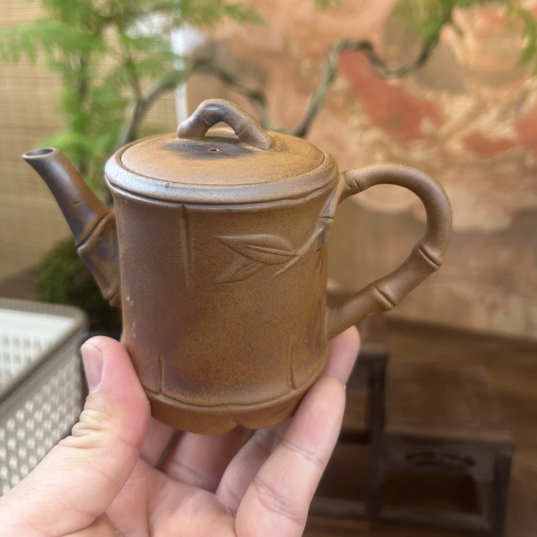 粗陶竹节壶全手工纯手工茶具手工陶瓷泡茶壶180cc