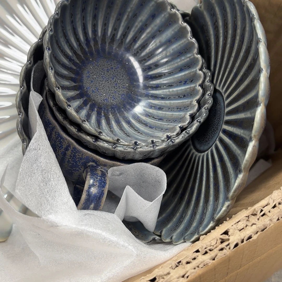 钛合金窑变深色系五个器形