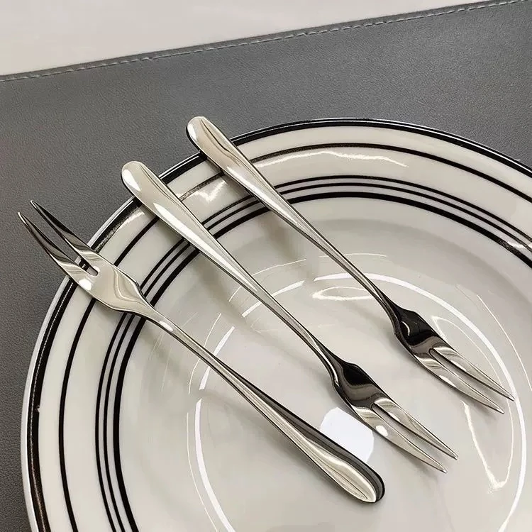 (到手12只)2盒*6只高品质不锈钢水果叉子