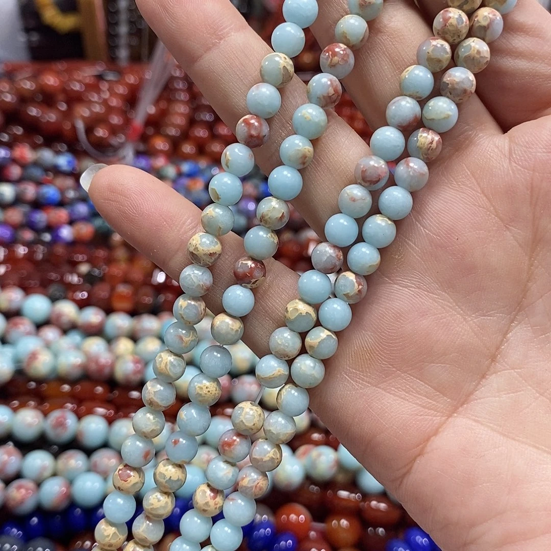 玛瑙/玉髓未镶嵌珠宝半成品寿山卡6mm到手两条