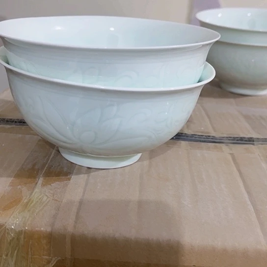 摆件陶景德镇瓷器精品面碗6 寸 两个