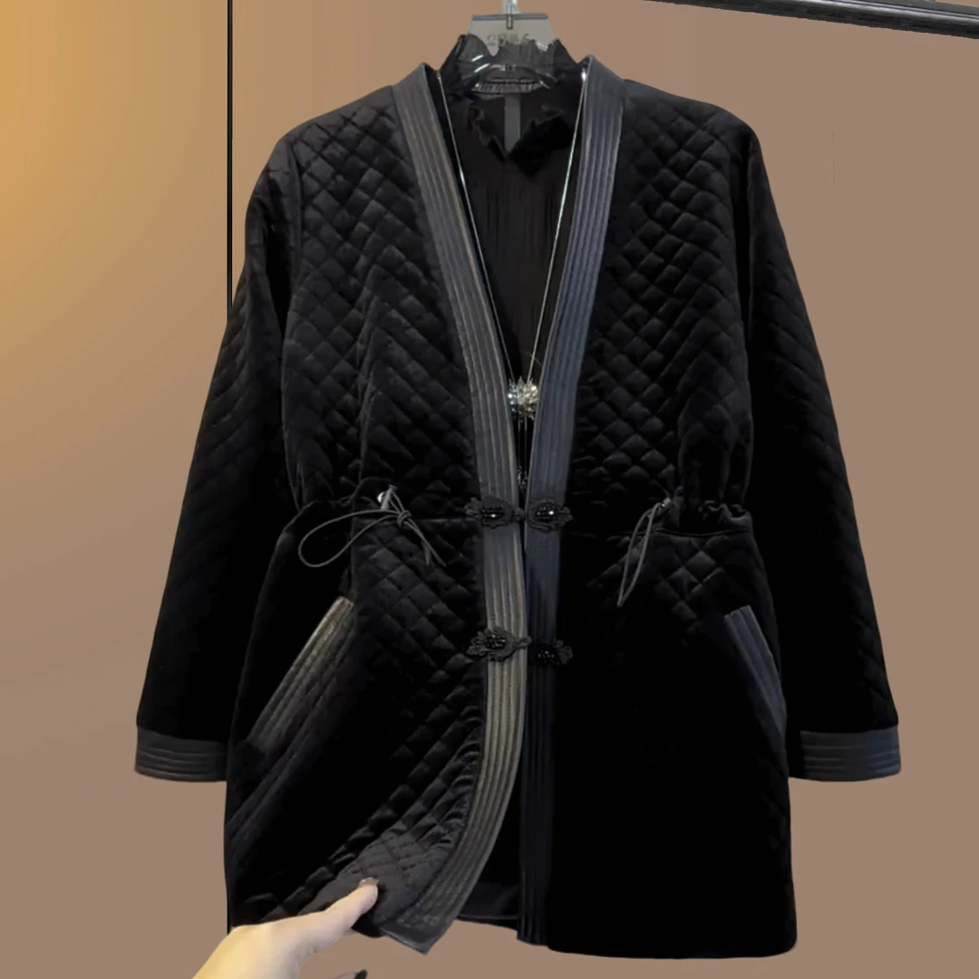 秋季大码女装胖妹妹气质显瘦简约宽松时尚减龄百搭拼接外套黑色