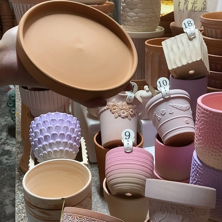 16盘 红陶托盘1个