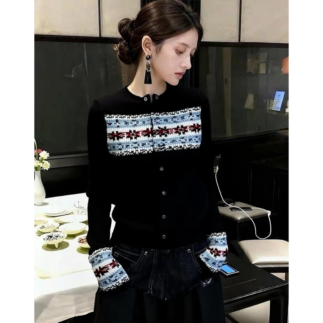 2025冬法式独特别致绝美小众不撞款高级感超好看费尔岛针织开衫女