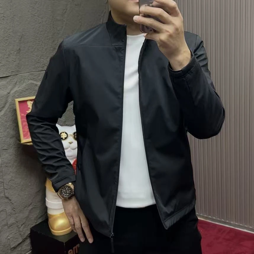 2025-25316男纯色秋冬立领男士美式夹克夹克时尚商务