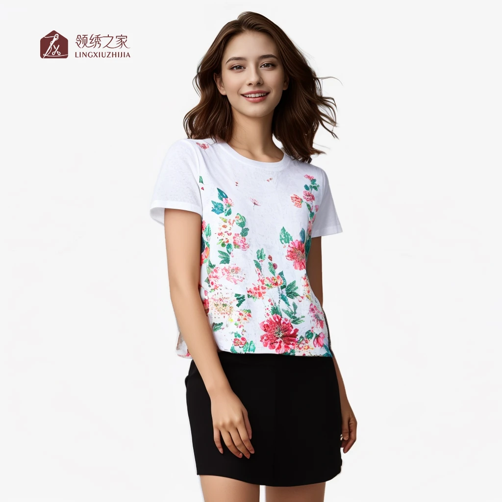 【云感棉T】夏季清爽透气上衣YB00767A烫钻轻奢