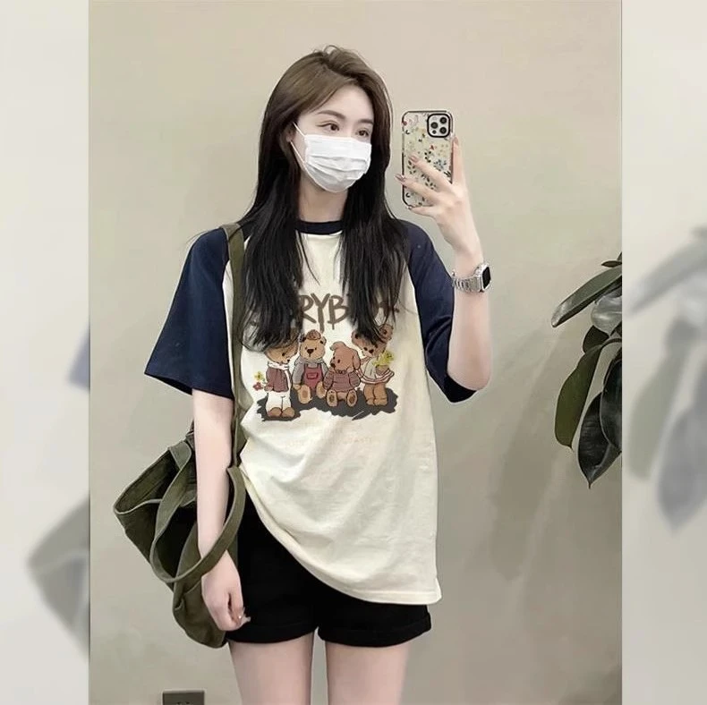 胖MM特大码300斤插肩袖短袖t恤女夏季2025新款宽松显瘦半袖上衣服