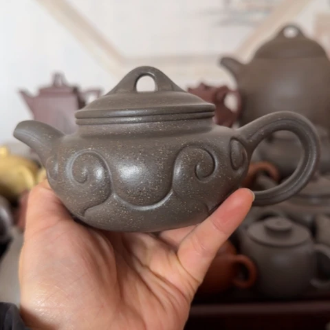 紫砂茶壶梨皮天青250cc