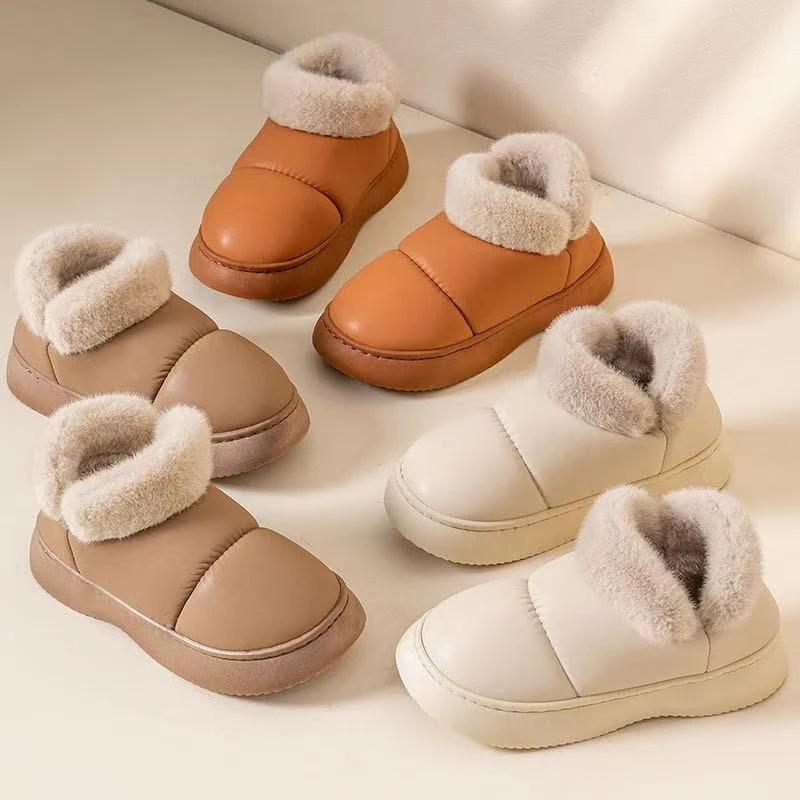 雪地靴女士毛绒休闲居家室内加绒保暖外穿棉鞋 到手1双 Y