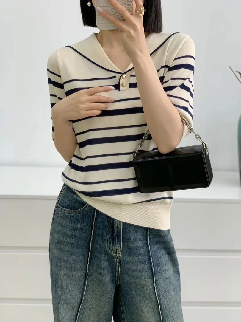 （董燕甄选）翻领气质减龄显瘦针织衫