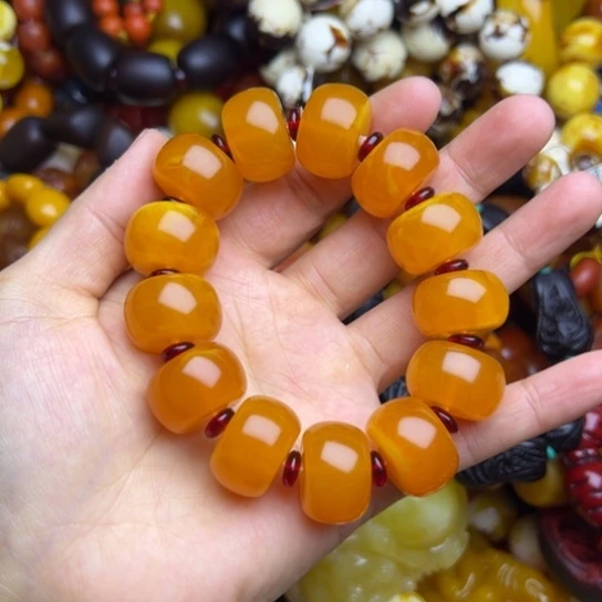 琥珀未镶嵌手链蜜蜡