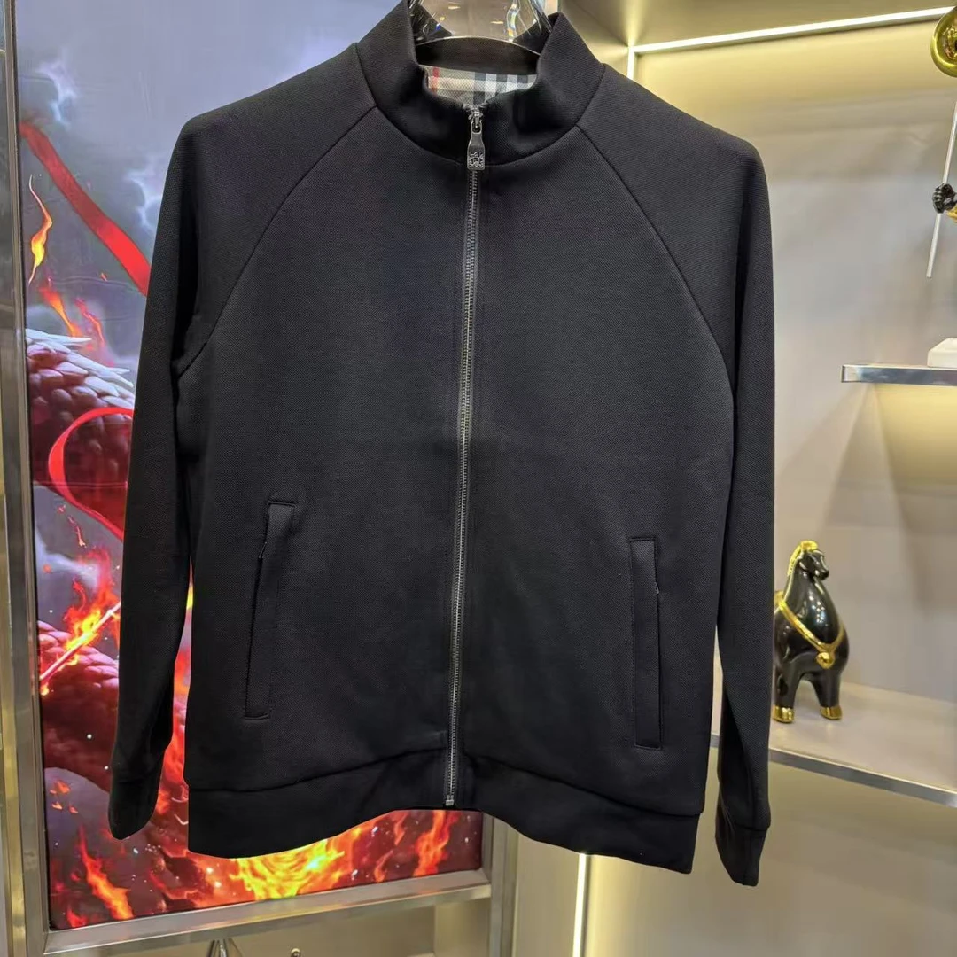 男士开衫夹克外套长袖户外休闲黑色秋冬立领商务男款