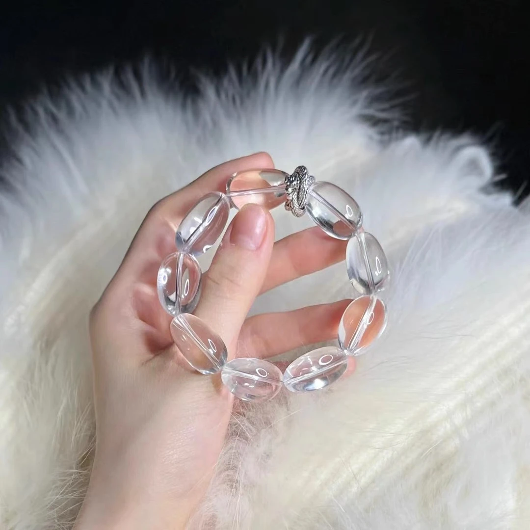 2025新款天然正品冰透3A白水锆石手串