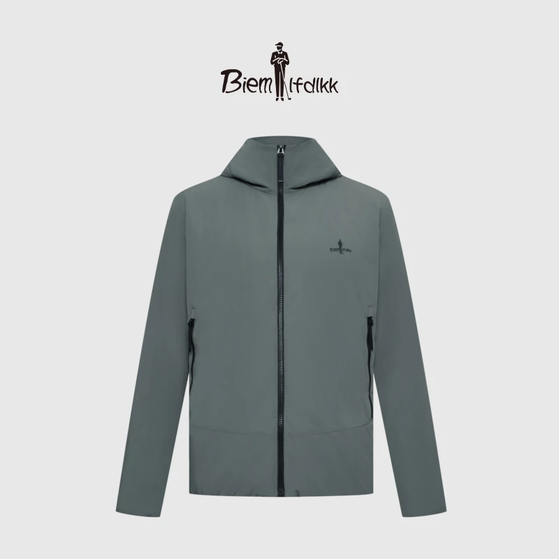 【弹力亲肤】比音勒芬冬季棉服休闲简约防风保暖连帽外套秋冬男士