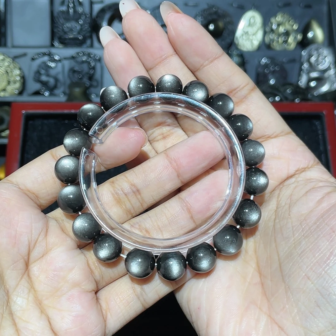 【闪购商品】未镶嵌黑曜岩手串皮***特