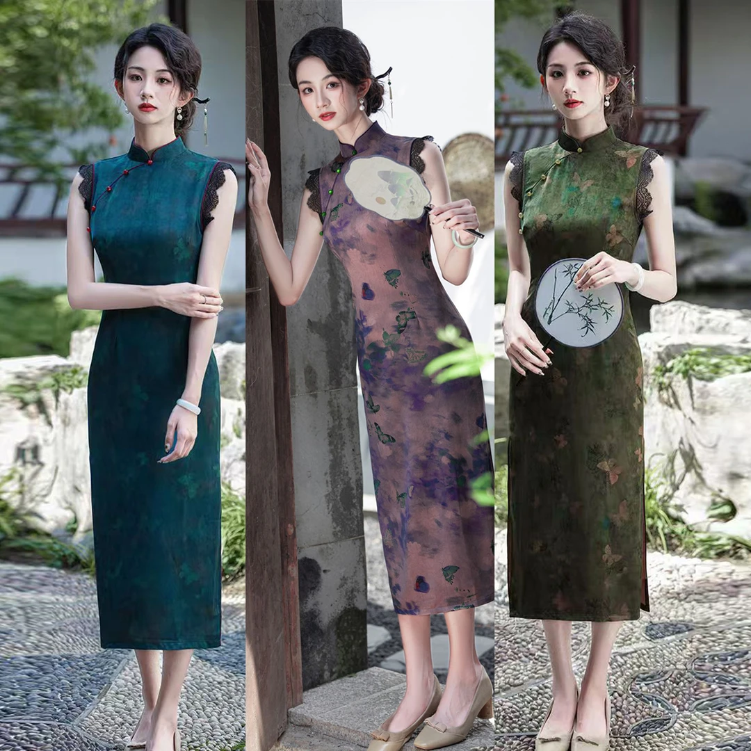 【夏蝶】2025春夏网红少女款蕾丝无袖复古新中式旗袍气质显瘦日常穿