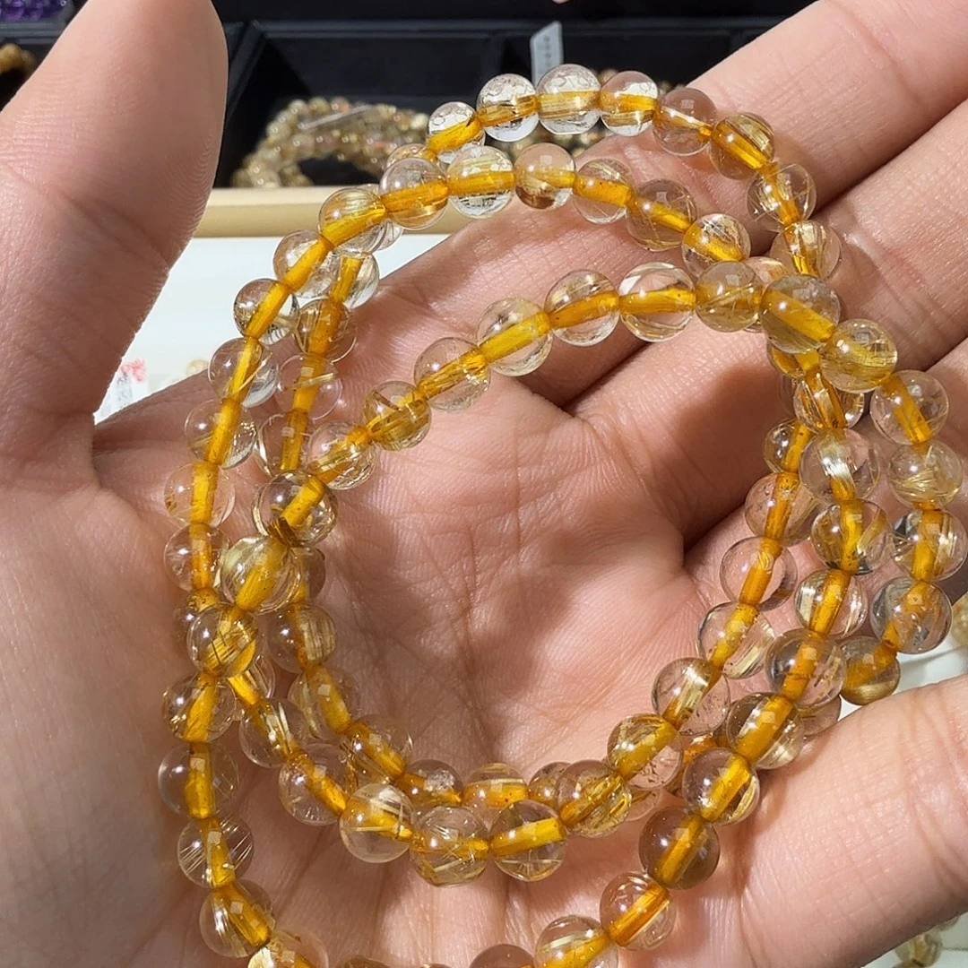 发晶手链未镶嵌天然金发晶