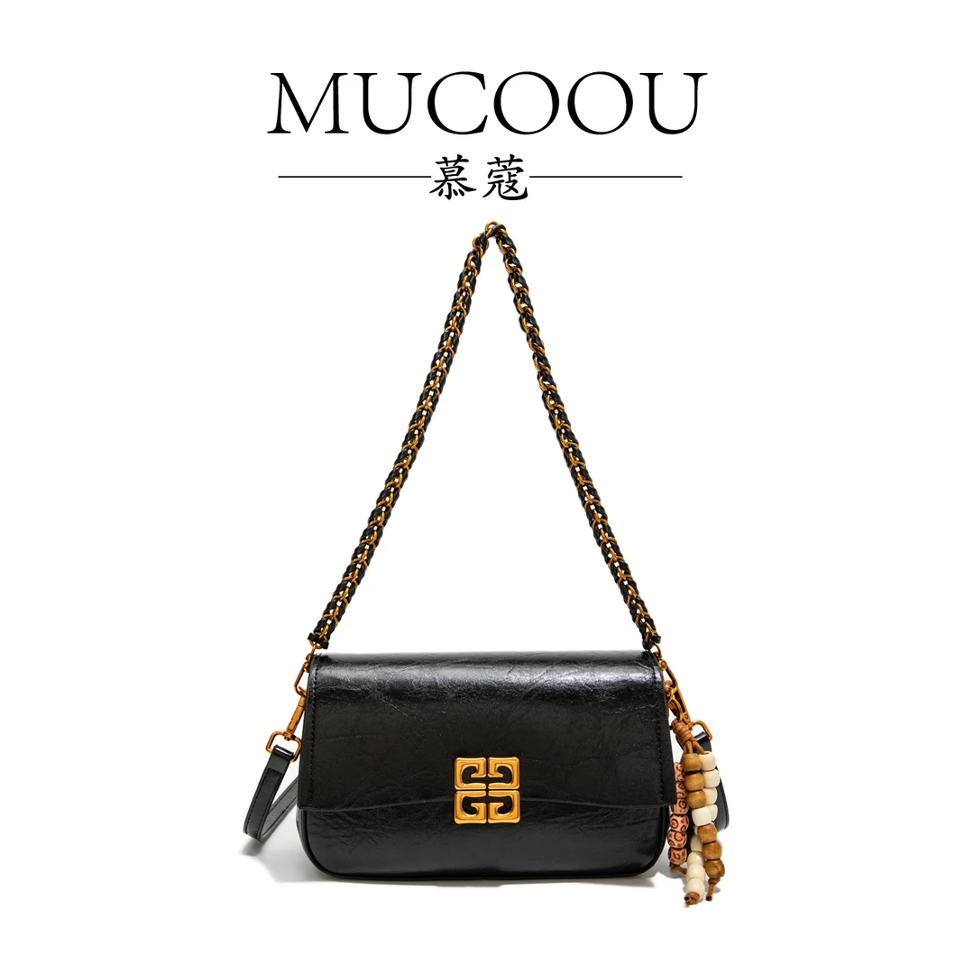 爆款包包女式2025新款超火小众复古链条腋下法棍包百搭单肩斜挎包
