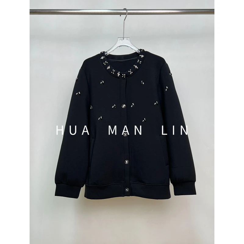 【花满林】圆领正门定制钻钻扣钉珠外套86190