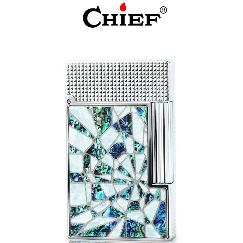 法国首领新品轻奢纯铜高档彩贝珐琅朗声侧滑充气打火机高端送礼物