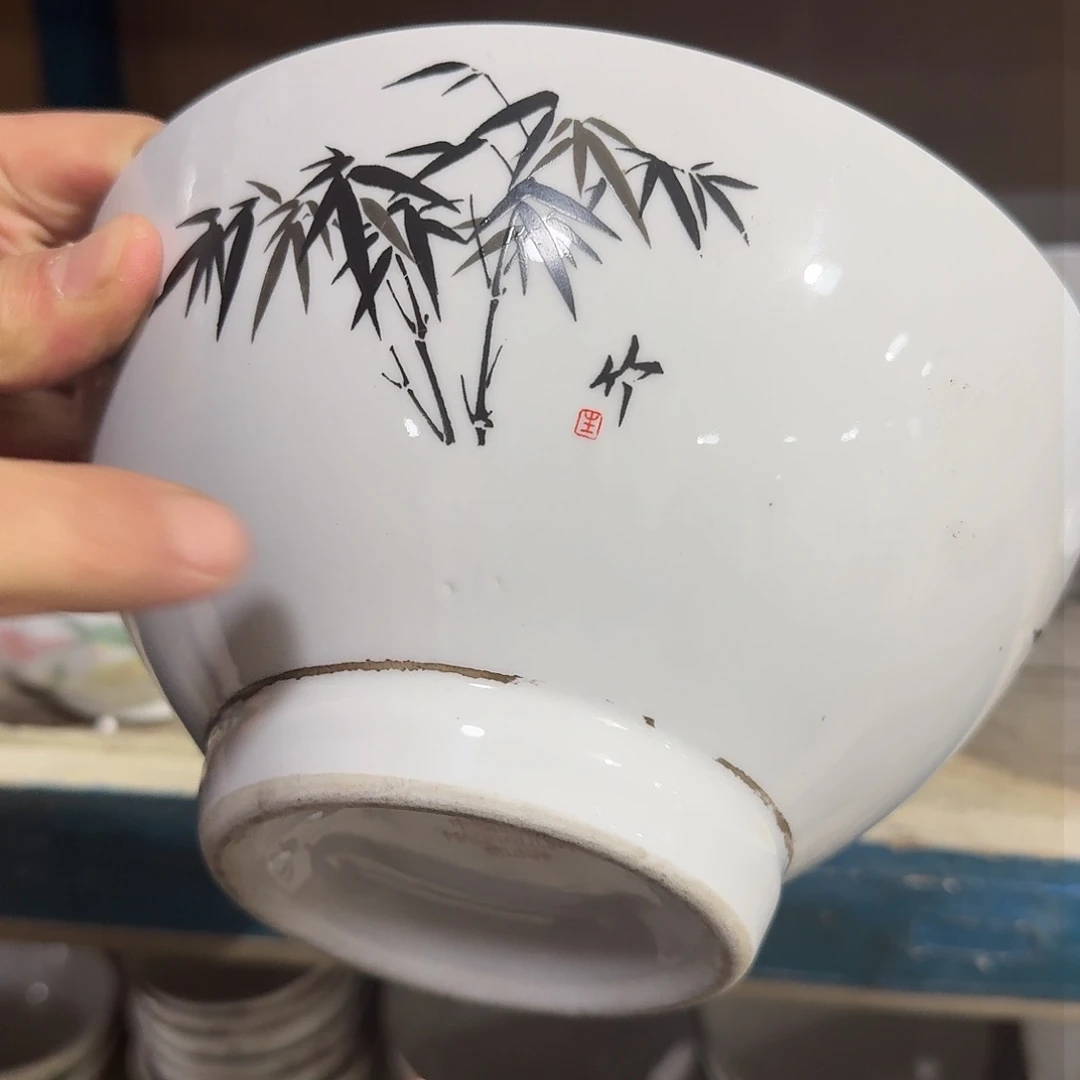 摆件白****p一个竹叶碗20厘米